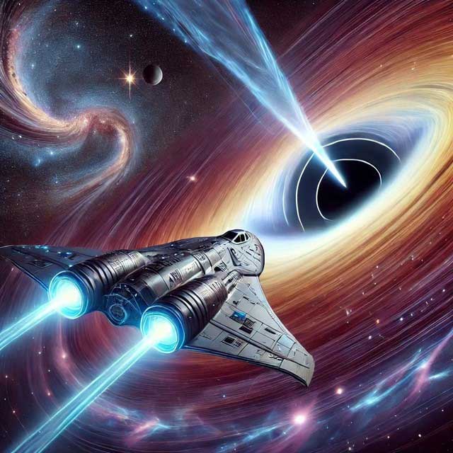 bay-vao-ho-den Warp Drive còn được biết đến như động cơ siêu ánh sáng.